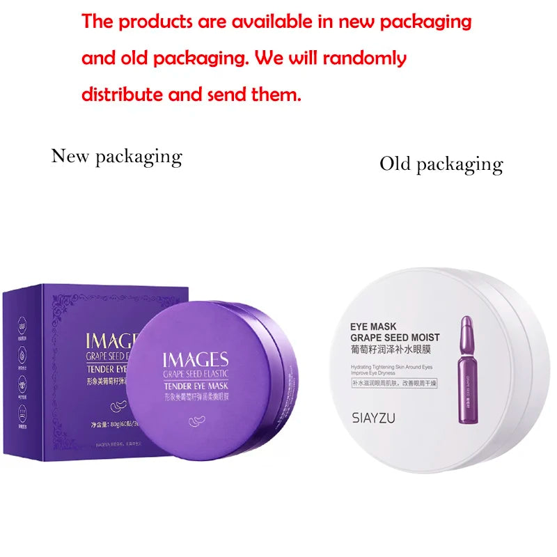 IMAGES Grape Moisturizing Collagen Eye Mask Anti Dark Circles Eye Bags Firming Eyes Masks Beauty Skin Care Eye Patches 60Pcs