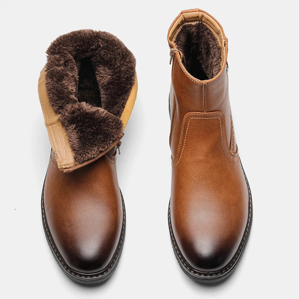 Men Winter Boots Vintage Ankle Warm Men's Winter Shoes #5278