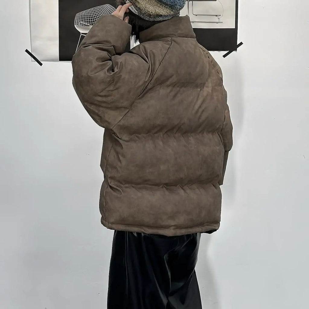 Winter Clothing - High-end Thick PU Leather Multi-purpose Loose and Warm Cotton Coat