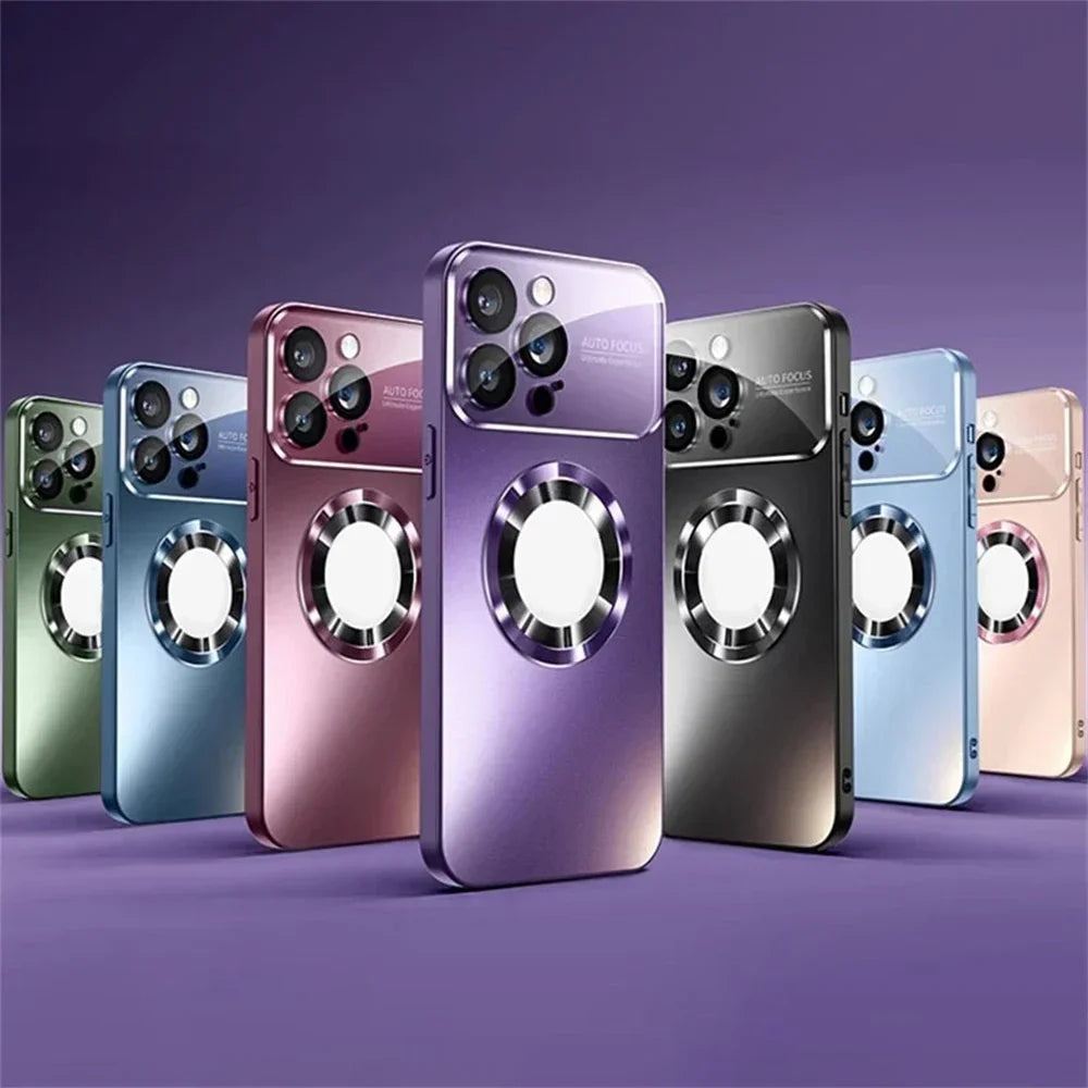 iPhone 16 15 14 Plus 13 12 11 Pro Max Phone Case Magsafe Magnetic Matte Clear Exposed Logo Cover Funda