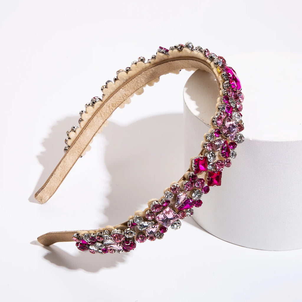 Baroque Retro Court Headband, Popular Design With Rhinestone Crystal Hair Band, Korean Style Face Wash Hair Accessories