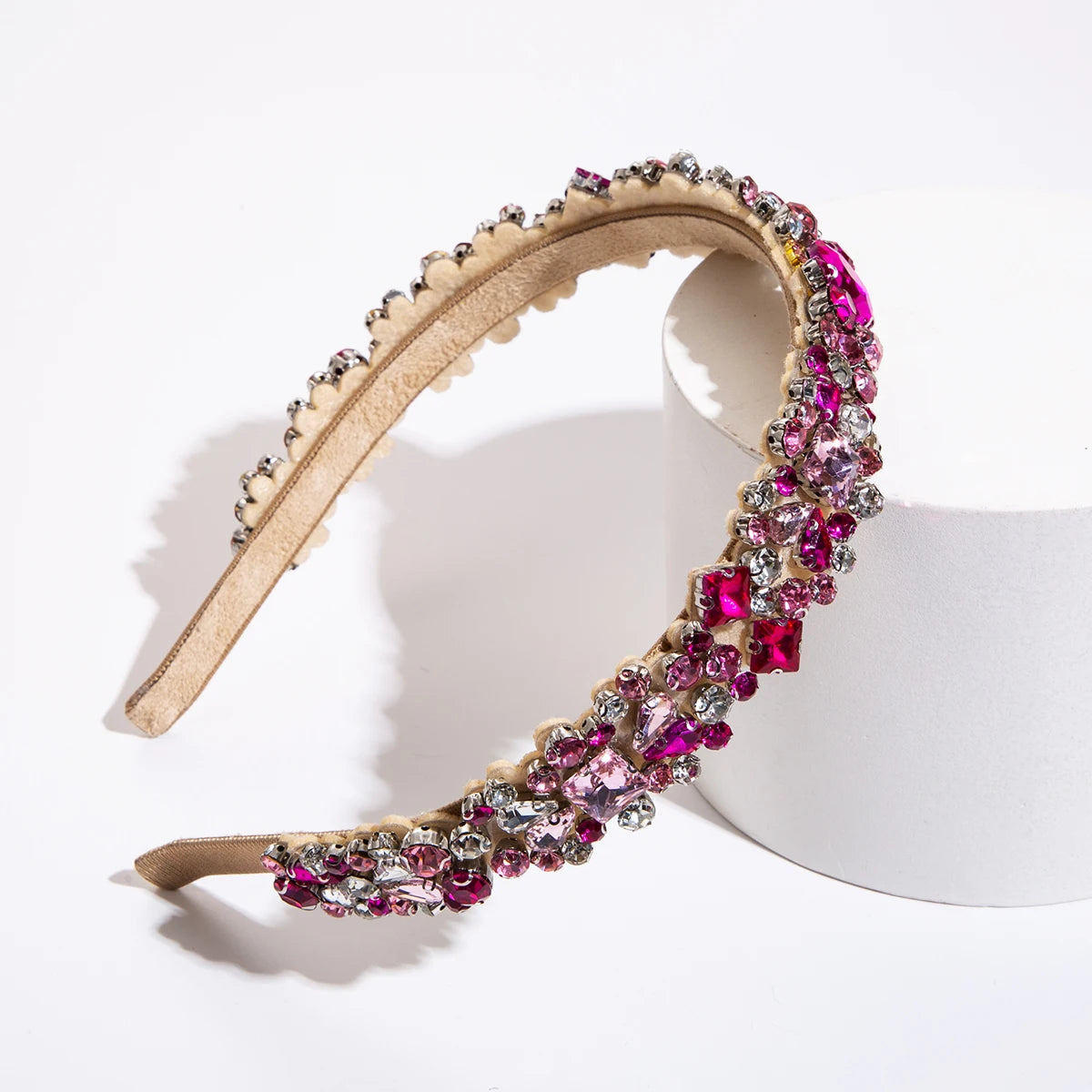 Baroque Retro Court Headband, Popular Design With Rhinestone Crystal Hair Band, Korean Style Face Wash Hair Accessories