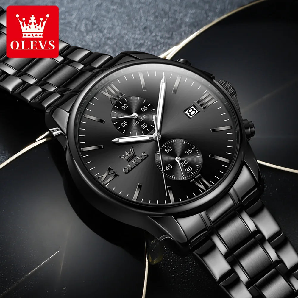 OLEVS 2886 Mens Watch Business Luxury Quartz Watch Waterproof Luminous Watch For Man  Multifunctional Chronograph Watch Original