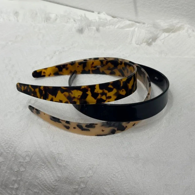 Retro Wide-Brimmed Acetate Headband Women New Summer Hair Fixer Face Wash Hair Band Fashion High Sense Hairhoop Hair Ornaments