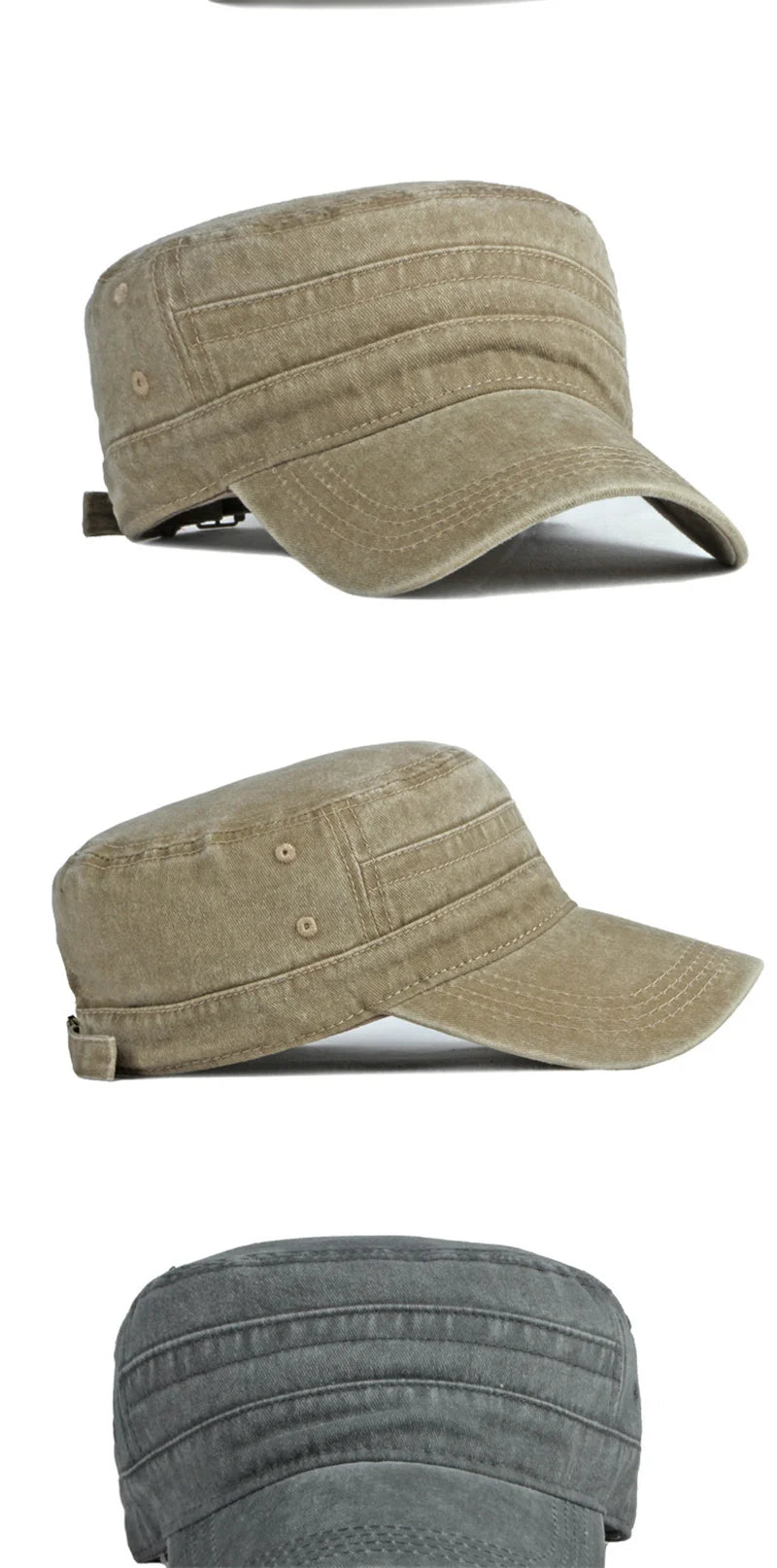 Spring Summer Short Brim Army Hat Men Women Outdoor Retro Washed Cotton Big Head Sunshade Flat Caps Military Cap Fishing Hats