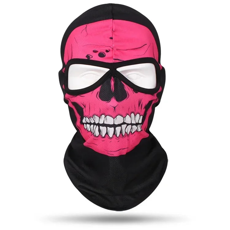 2 Holes Skull Balaclava Outdoor Motorcycle Riding Face Mask Windproof Caps Rider Head Cover Ski Masks MTB Bicycle Headgear