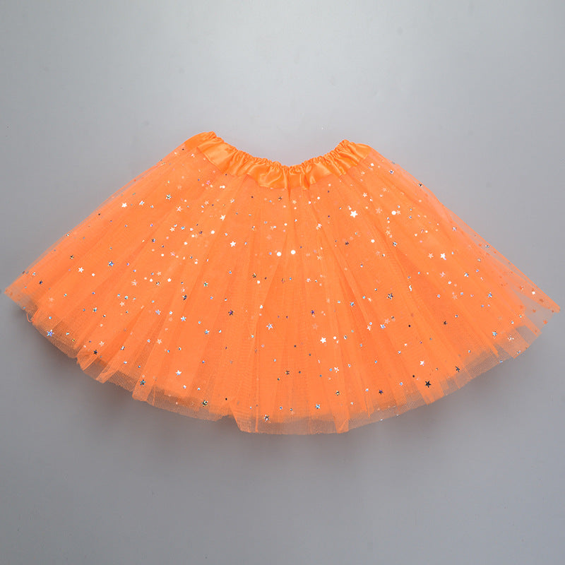 Wholesale  Girls Tulle Star Short Tutu Skirt Children Fancy Ballet Dancewear Party Costume Ball Gown Mini Skirt