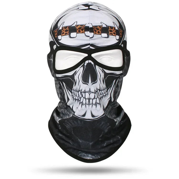 2 Holes Skull Balaclava Outdoor Motorcycle Riding Face Mask Windproof Caps Rider Head Cover Ski Masks MTB Bicycle Headgear