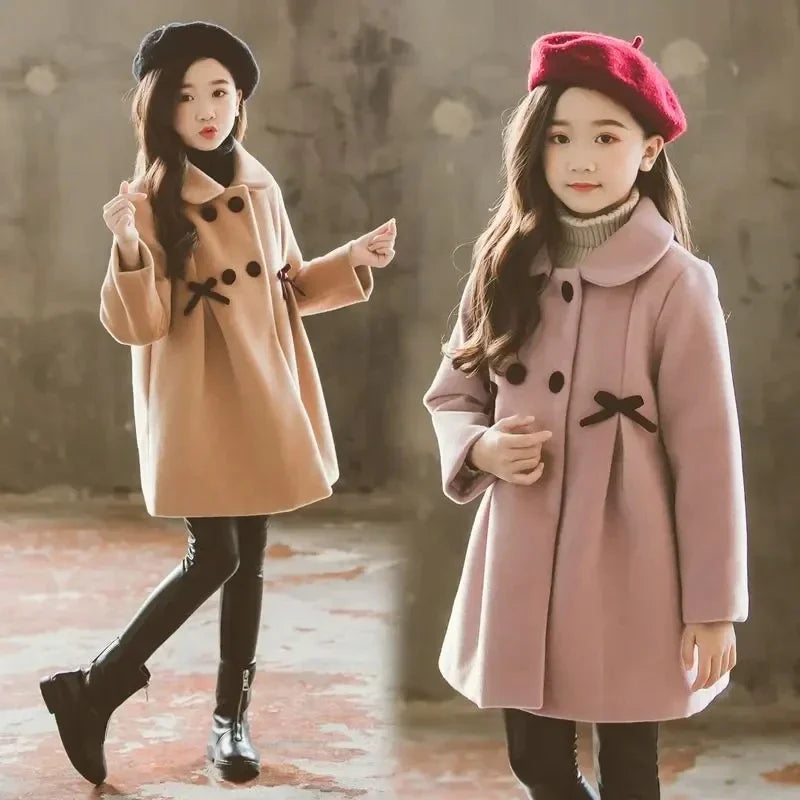 Girls'  coat winter children's medium and long thickened warm  coat children's clothes