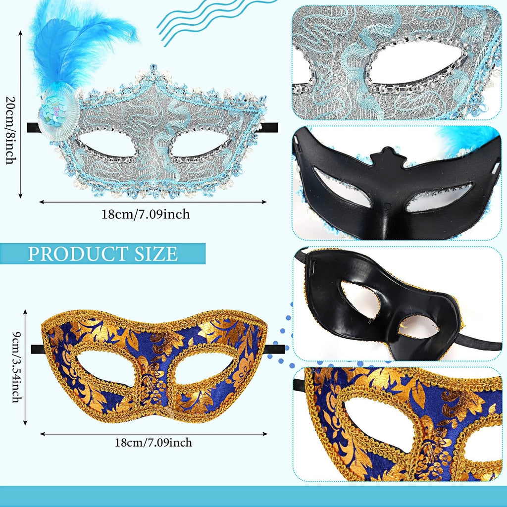 14-56pcs Mardi Gras Masks Masquerade Mask Vintage Antique Masks 14 Stlyes Venice Mask For Carnival Party Club Cosplay Favor