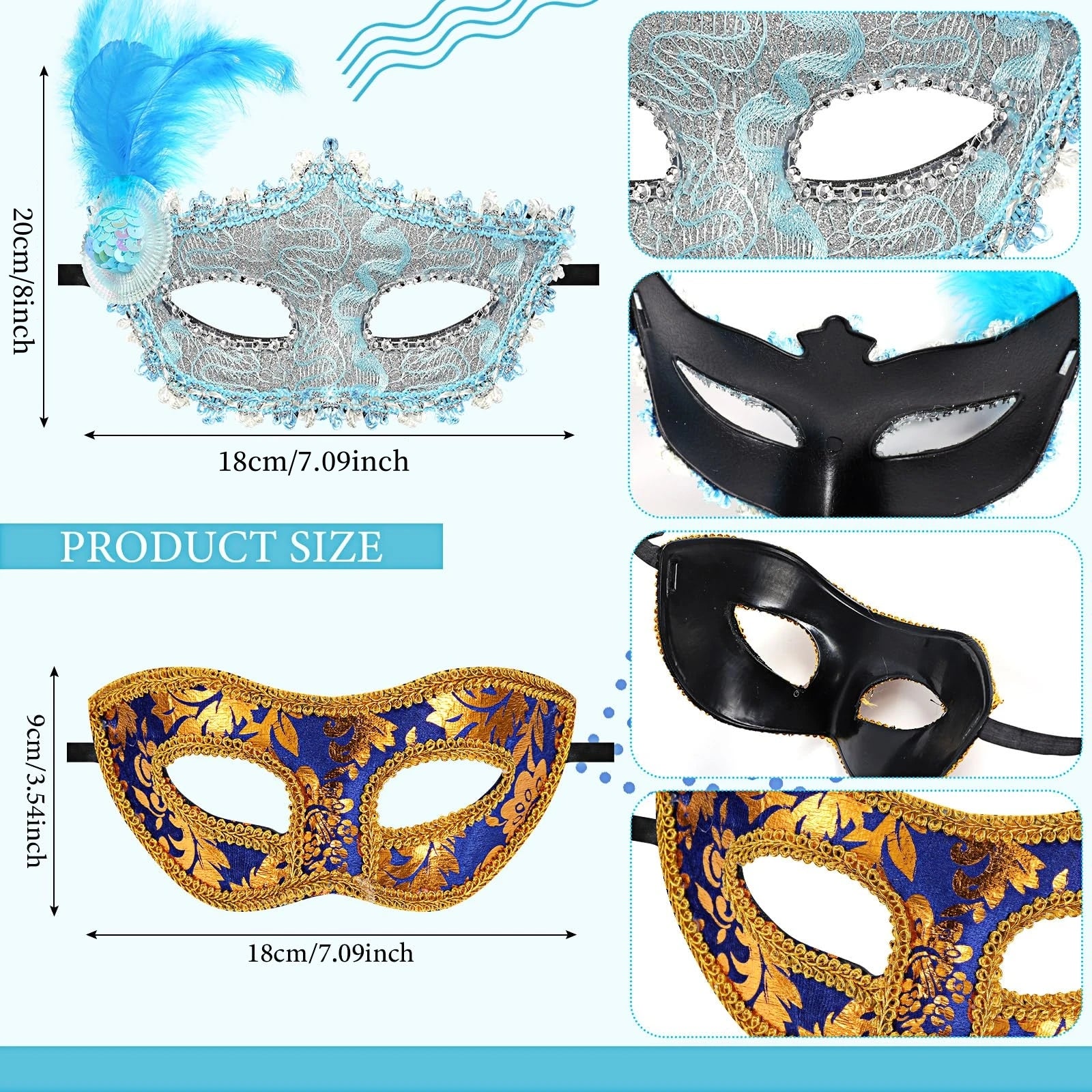 14-56pcs Mardi Gras Masks Masquerade Mask Vintage Antique Masks 14 Stlyes Venice Mask For Carnival Party Club Cosplay Favor