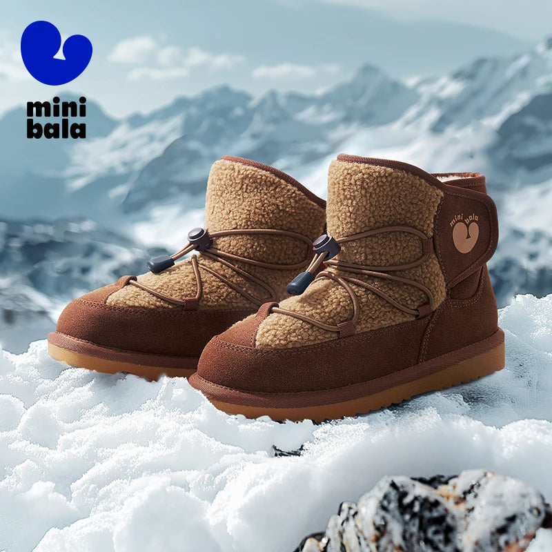 Mini Bala Snow Boots Slip Resistant Waterproof Long Plush Warm Winter Shoes