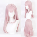 RANYU Anime Pink Long Straight Wig Synthetic With Bangs Women Natural Hair for Coaplay Lolita Daily Party