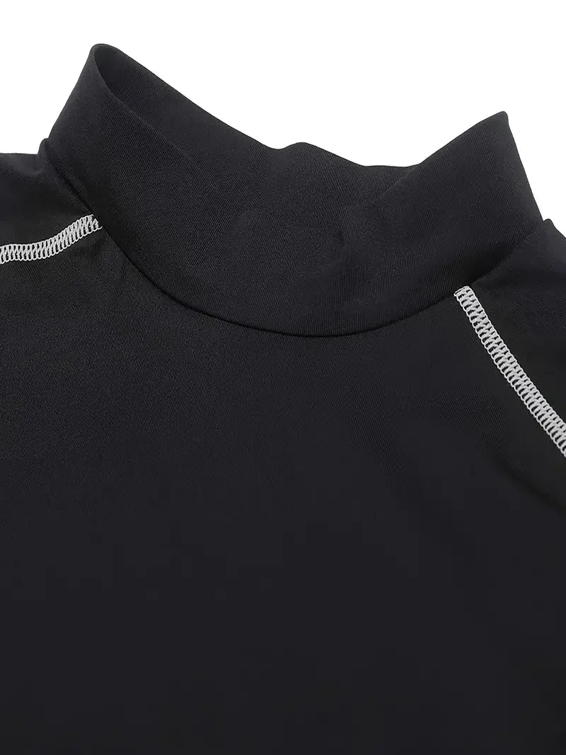 Men High Collar Thermal Underwear Elastic Thermal Shirt Man Compression Undershirts Long Johns Man Sport First Layer Sleepwear