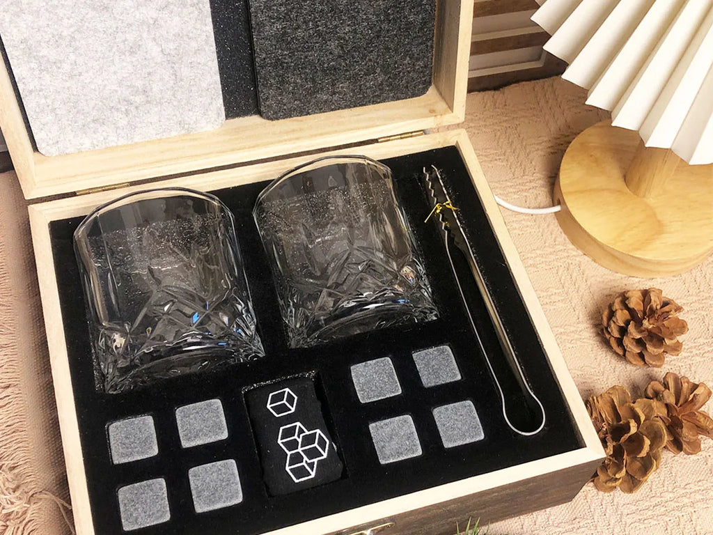 Whiskey Gifts for Men Father's Day Present Whiskey Granite Chilling Stones Scotch Bourbon for Dad Husband Birthday Party Wedding