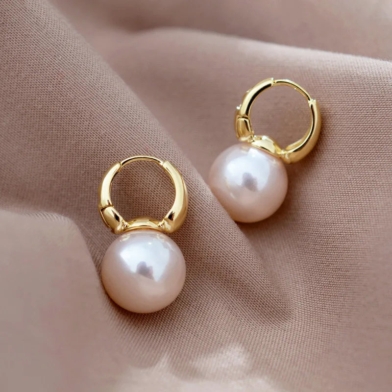 Fashion CrysFashion  Long Bowknot Waterdrop Pearl Earrings Woman Simple Cute Vintage Square lower Statement Earring Jewerly