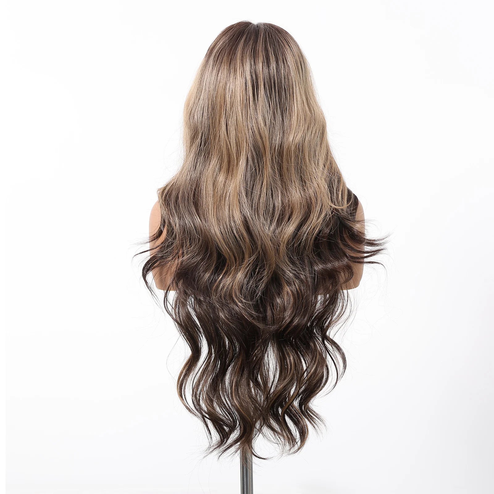HENRY MARGU Brown Blonde Highlight Synthetic Wigs 13*6 Lace Front Long Wavy Fake Hair for Women Realistic Natural Wig Daily Use
