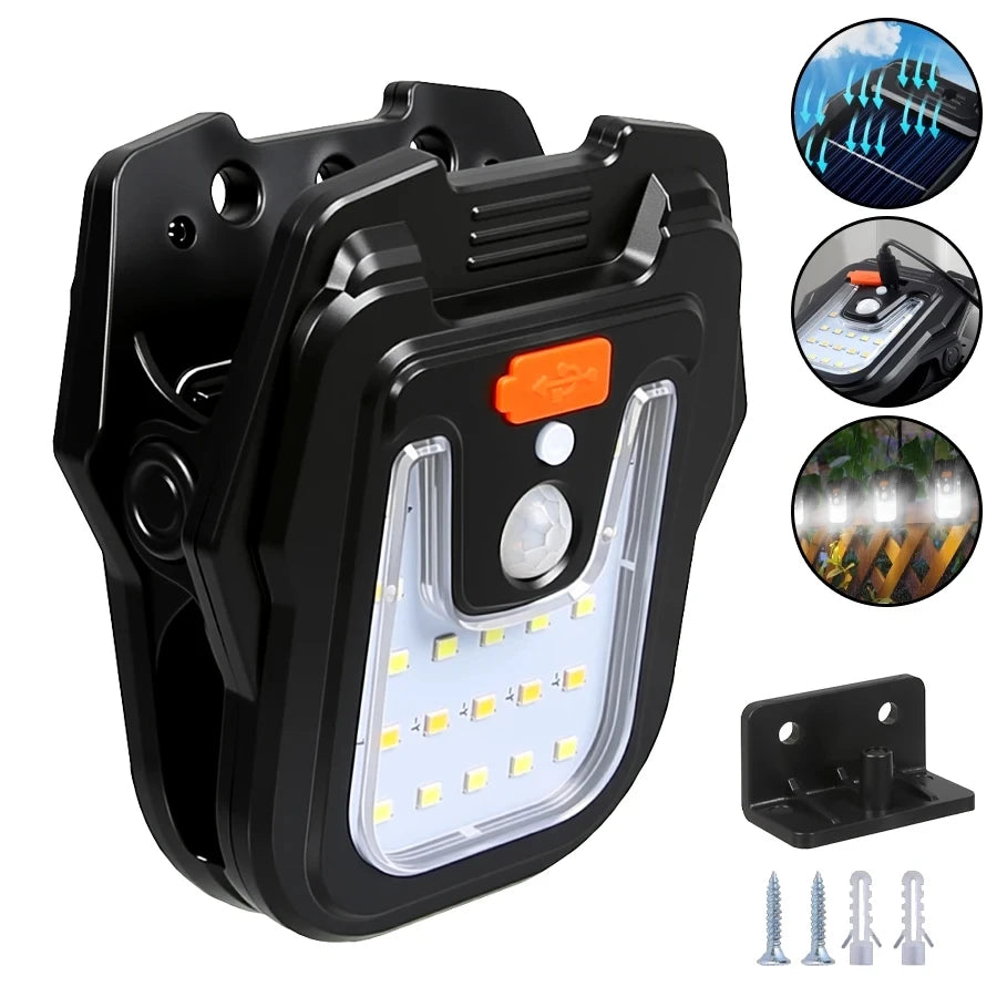 1/2/4/6/10PCS 100 LED Solar Wall Lamp 4 Sides Luminous With Motion Sensor Outdoor Garden Courtyard Waterproof Wall Light