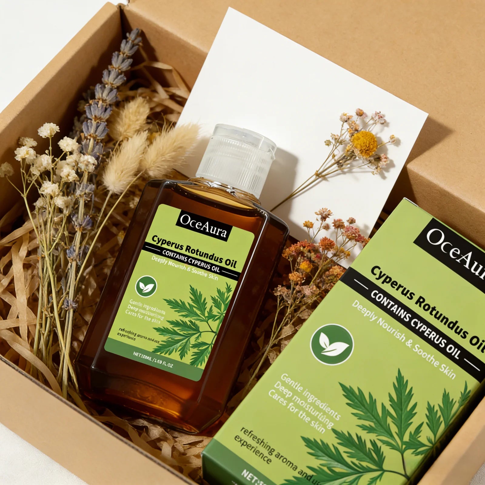 OceAura Cyperus Rotundus Oil Deep Hydration Repair Skin Soothing Improve Redness Non Greasy Massage Oil for the Body Care 50ml