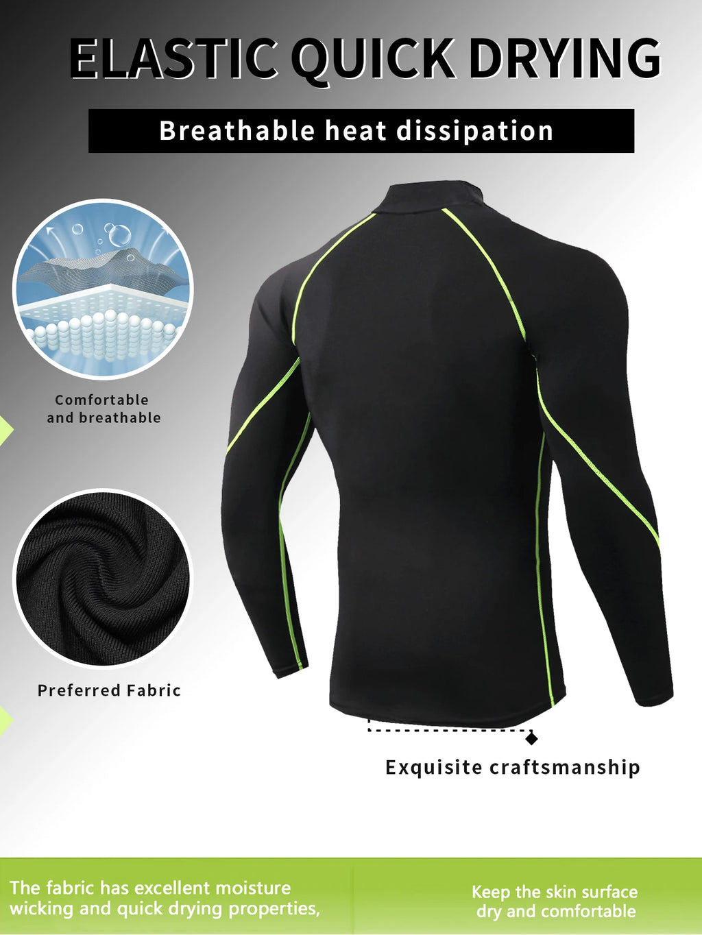 Men High Collar Thermal Underwear Elastic Thermal Shirt Man Compression Undershirts Long Johns Man Sport First Layer Sleepwear