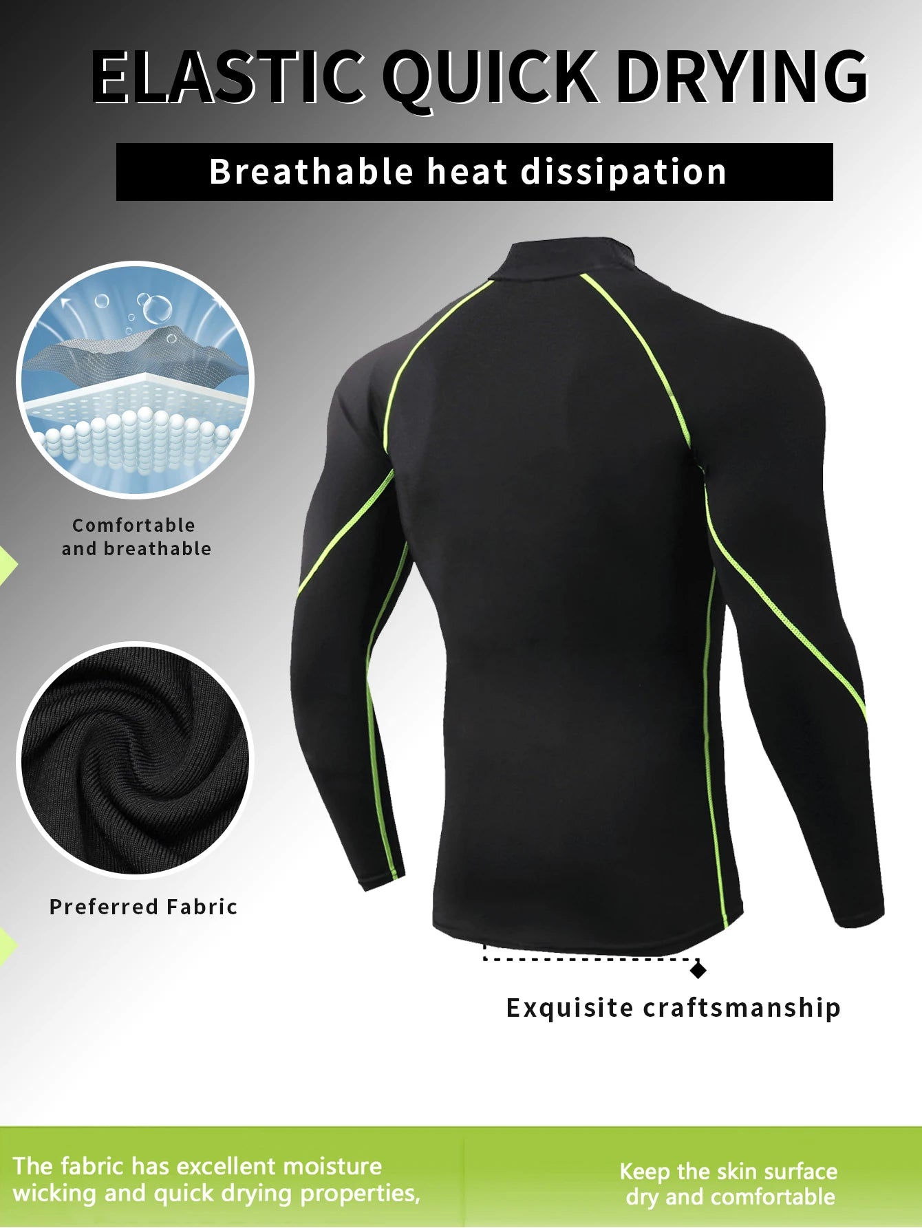 Men High Collar Thermal Underwear Elastic Thermal Shirt Man Compression Undershirts Long Johns Man Sport First Layer Sleepwear