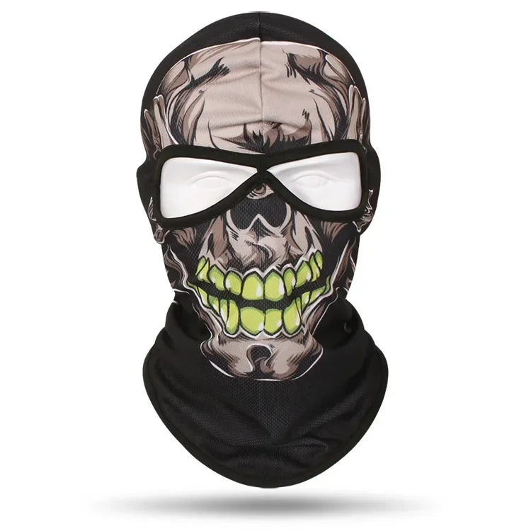2 Holes Skull Balaclava Outdoor Motorcycle Riding Face Mask Windproof Caps Rider Head Cover Ski Masks MTB Bicycle Headgear