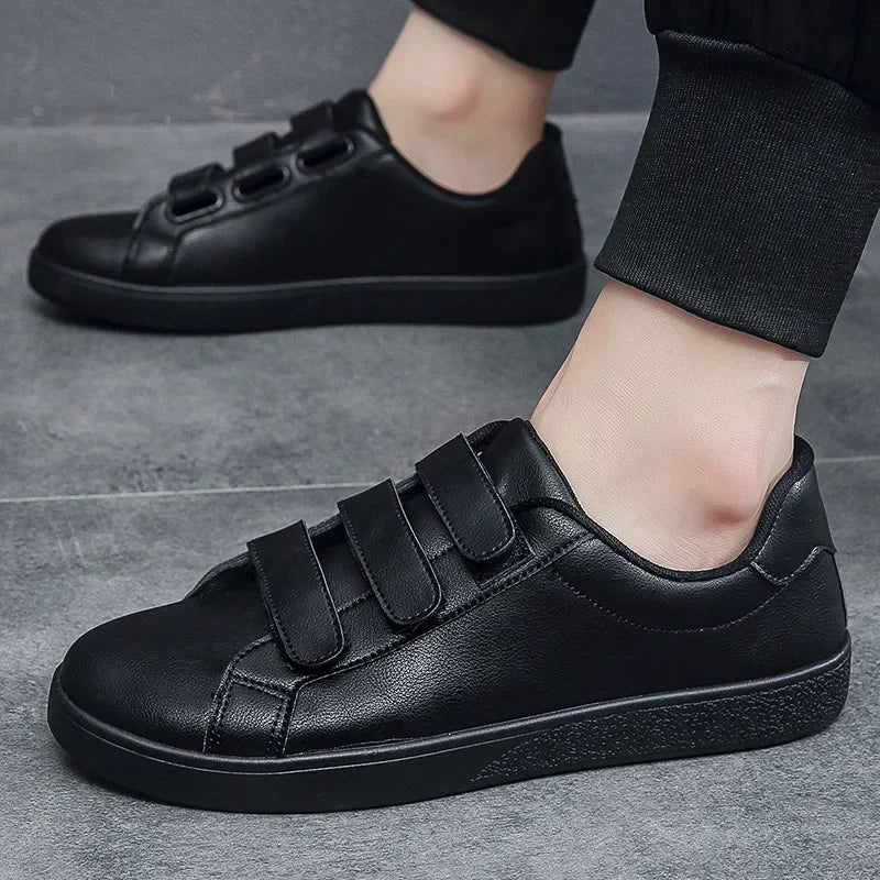 New Spring and Autumn Men's White Shoes Fashionable Student Board Shoes Men's Casual Leather Shoes