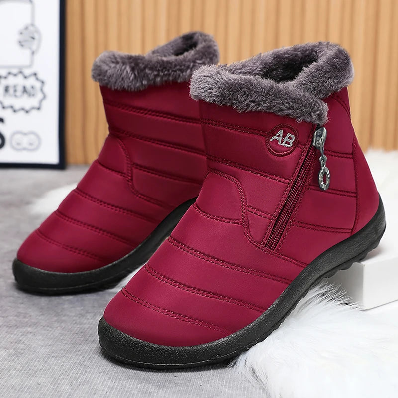 Women's Boots Women's Ankle Boots With Fur Winter Shoes Women Low Heels Winter Boots Snow Waterproof Botas Mujer Winter Footwear
