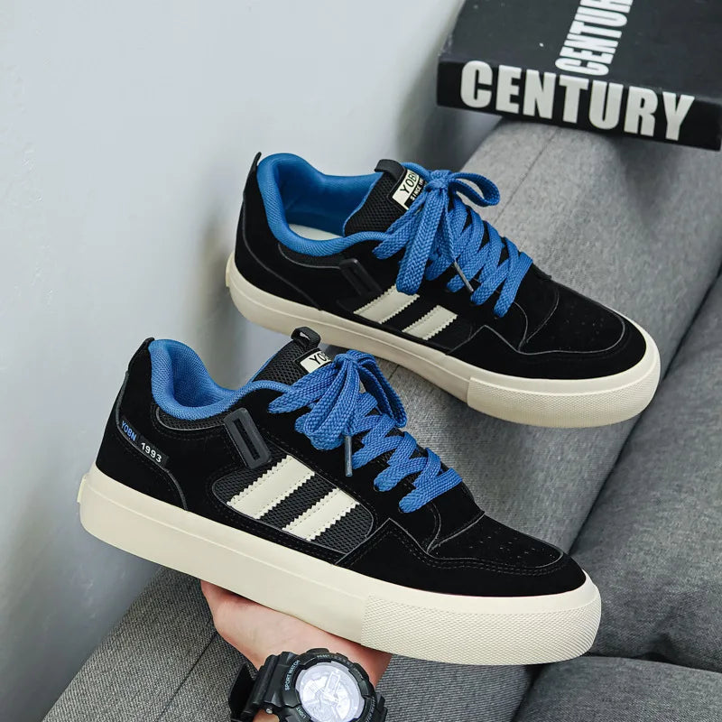 Men Shoes Fashion Street Skateboard Shoes Classic Breathable Canvas Shoes Lace Up Platform Vulcanized Shoe Men's Casual Sneakers