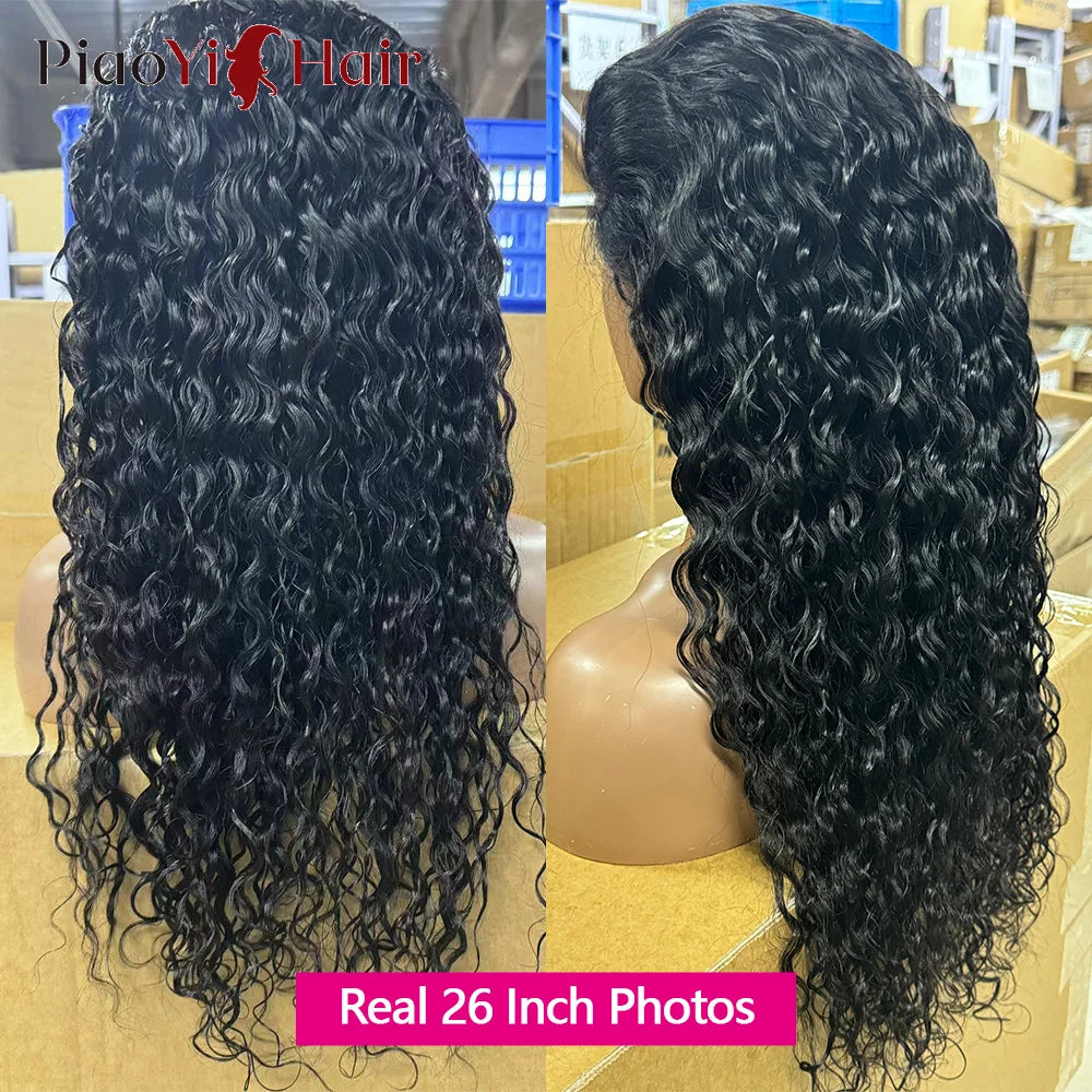 6X4 Lace Glueless Wigs Human Hair Water Wave Wig Ready To Wear Go Wig Brazilian Human Hair Curly Glueless Wig Pre Cut For Women