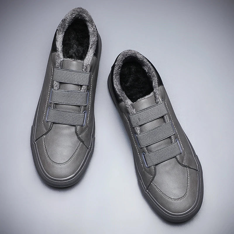 Men Leather Casual Warm Shoes Loafers Shoes Comfortable Anti-Slip Outdoor Lace Up Sneakers Fashion Retro Leisure BD25034