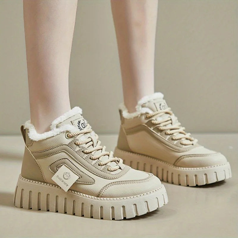 2026 New Winter woman boots  Fashionable Versatile High Top Shoes Thick Soled Casual Comfortable Women's Shoes