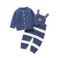 Winter Baby Clothes Sets Blue Long Sleeve Knitted Newborn Boy Sweaters Jackets+Rompers Outfits 0-18m Infant Outwear Costume