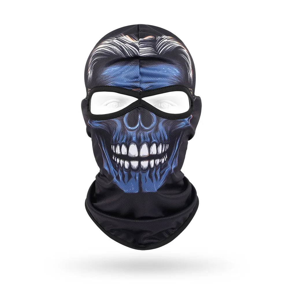2 Holes Skull Balaclava Outdoor Motorcycle Riding Face Mask Windproof Caps Rider Head Cover Ski Masks MTB Bicycle Headgear
