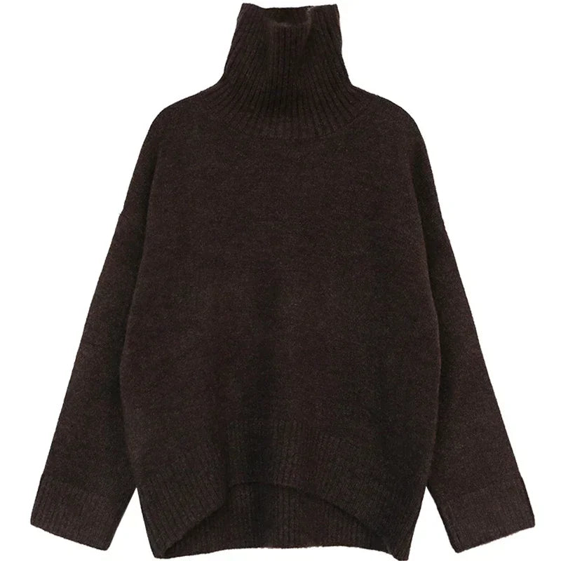 CHIC VEN Korean Women's Sweater Loose Turtleneck Sweaters Warm Solid Pullover Knitwear Basic Female Tops Autumn Winter 2026