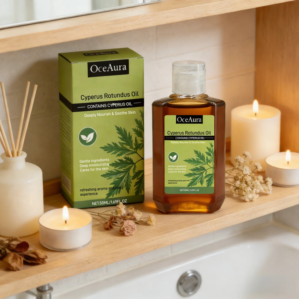 OceAura Cyperus Rotundus Oil Deep Hydration Repair Skin Soothing Improve Redness Non Greasy Massage Oil for the Body Care 50ml