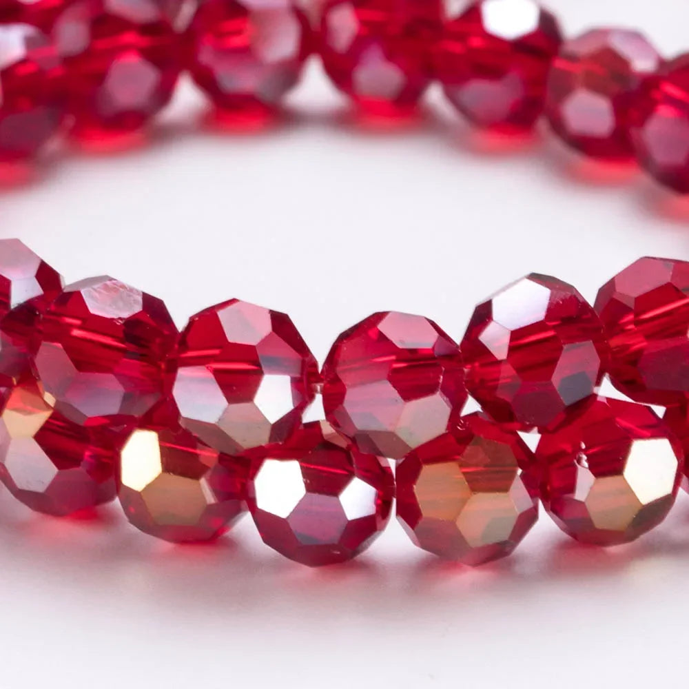 3 4 6 8mm Round Crystal Beads Faceted Colorful Glass Beads Loose Spacer Bead for Jewerly Making Needlework Bracelet Necklace DIY