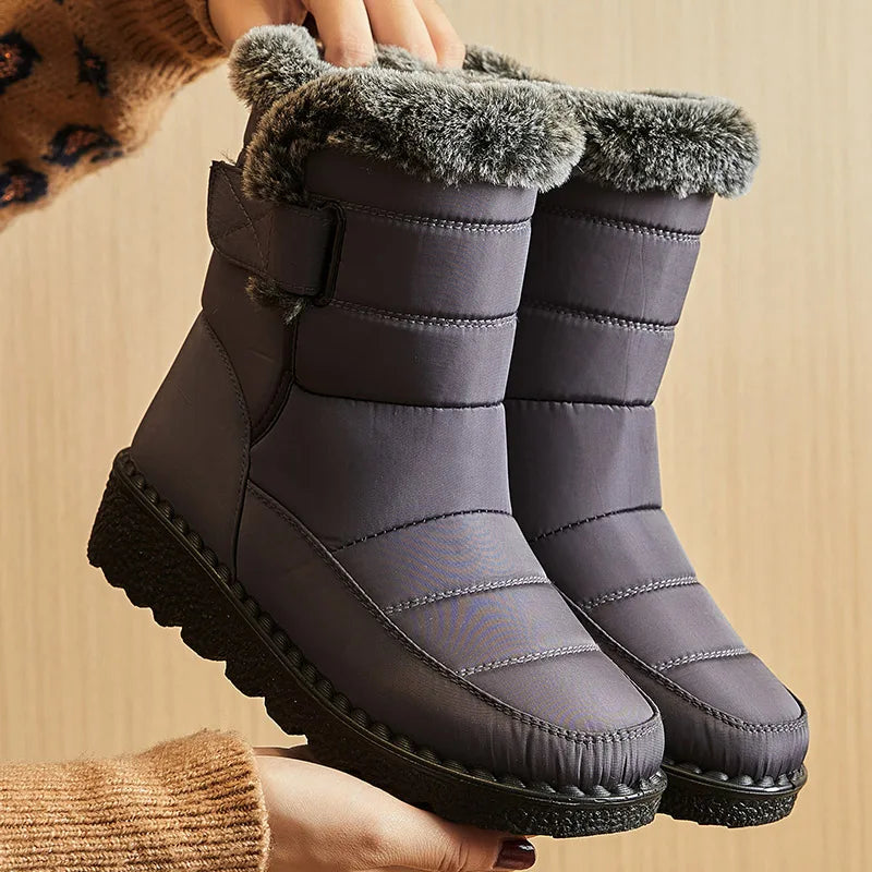 Women's Boots 2026 Trend Winter Shoes For Woman Winter Boots Ankle Low Heels Botas Mujer Waterproof Snow Boots With Fur Shoes