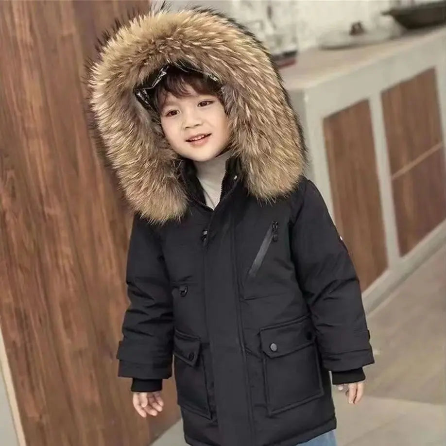 Winter Warm Children Outdoor Clothes Thick Hooded Quilted Jacket Coat With Pockets For Boys Windproof Outerwear Fashion Parkas