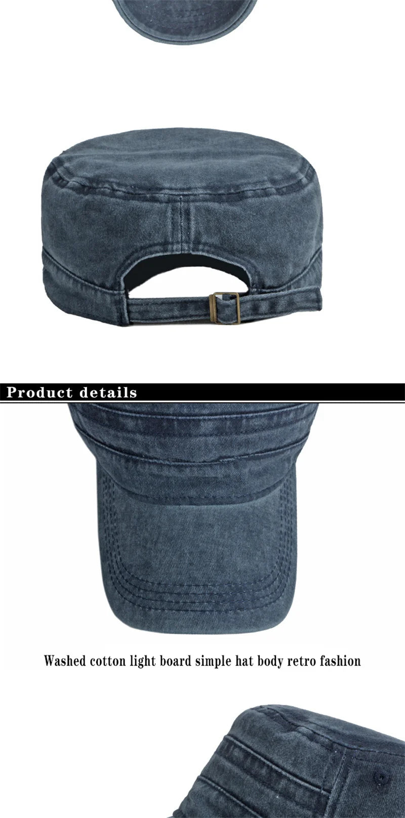 Spring Summer Short Brim Army Hat Men Women Outdoor Retro Washed Cotton Big Head Sunshade Flat Caps Military Cap Fishing Hats