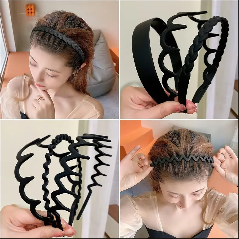 Black Series Frosted Face Wash Hair Band Korean version of Acrylic Headband for Men And Women Hairband Hair Accessories