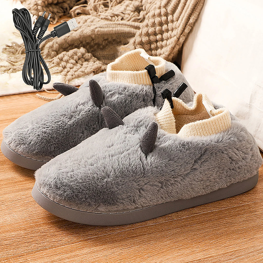 Heated Feet Warmer USB Foot Warmers Winter Shoes Plush Cute Removable And Washable Slippers