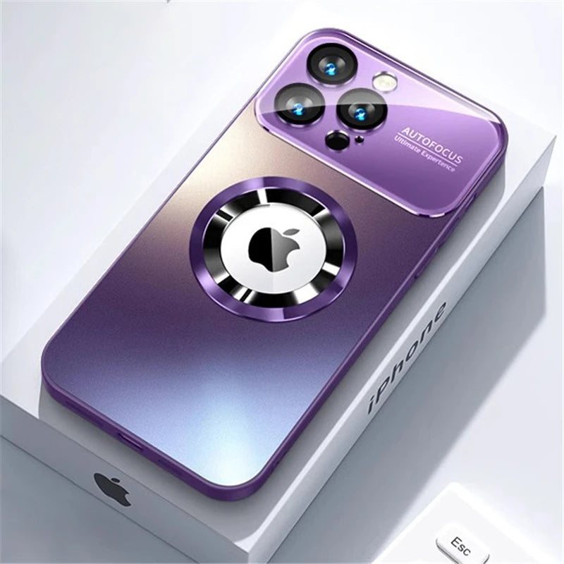 Luxury Titanium Metallic Color Matte Magnetic Case for iPhone 17 16 Pro Max 15 14Plus 13 12 11 For Magsafe Wireless Charge Cover