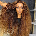 300% High Density Deep Wave Highlight 13x4 13x6 HD Lace Frontal Water Wave Wig Brazilian P4/27 Color Curly Human Hair Wigs