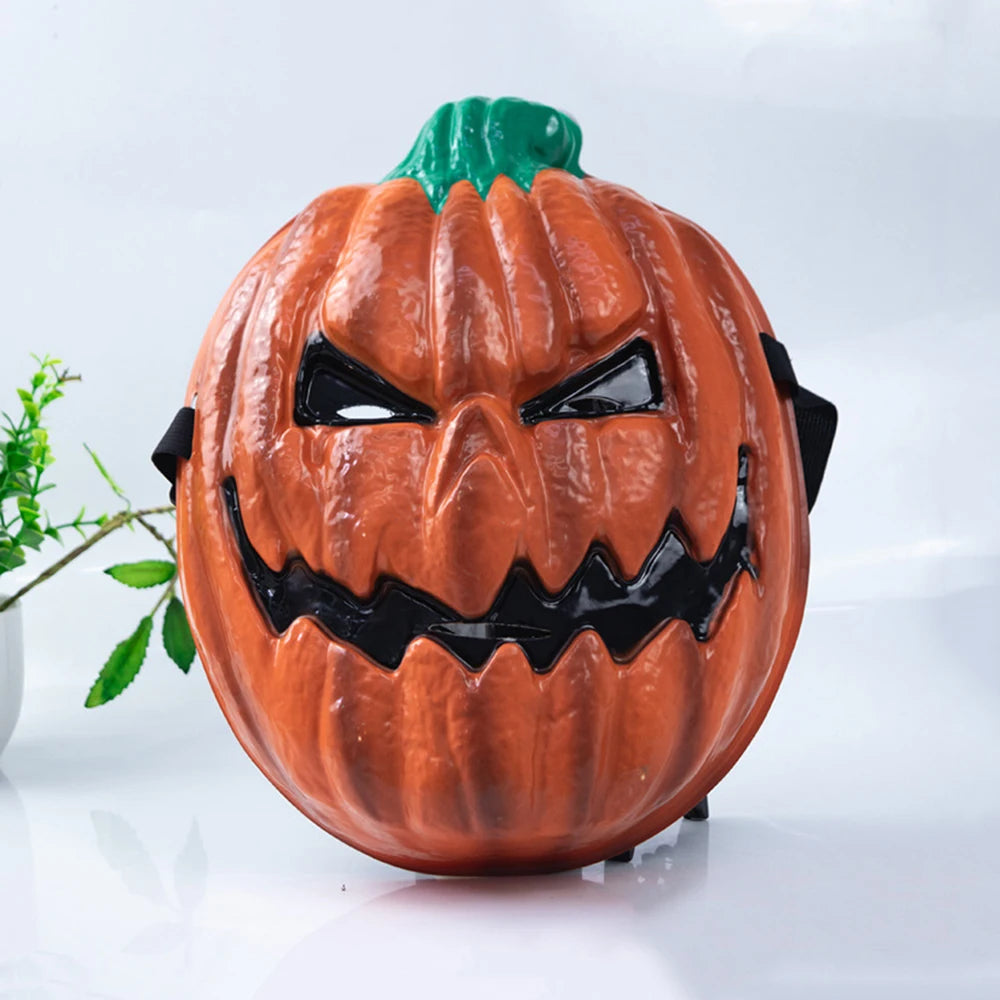 Halloween Horror Pumpkin Head Mask Masquerade Costume Mask Halloween Party Decor Props Supplies Full Face PVC Spoof Masks New