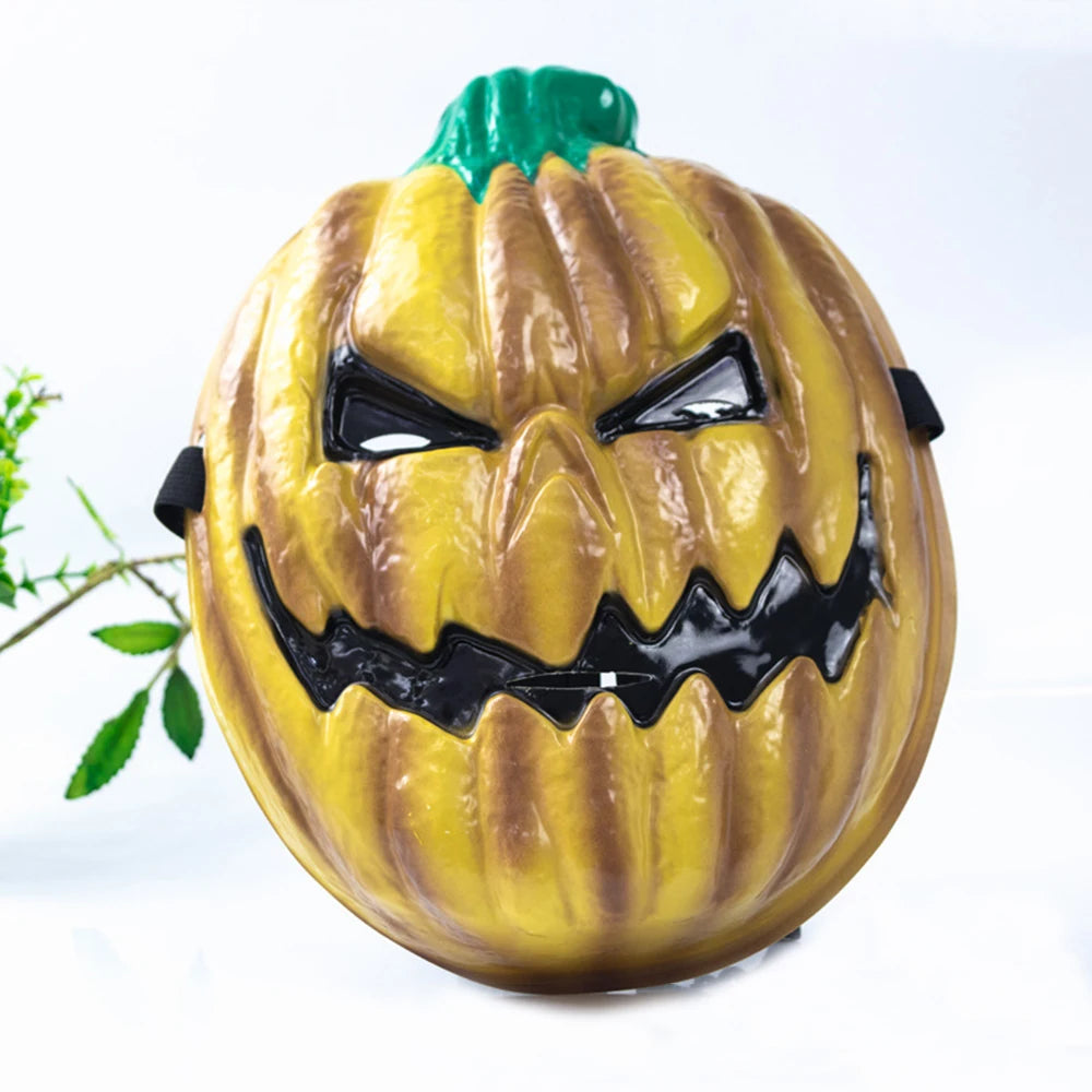 Halloween Horror Pumpkin Head Mask Masquerade Costume Mask Halloween Party Decor Props Supplies Full Face PVC Spoof Masks New
