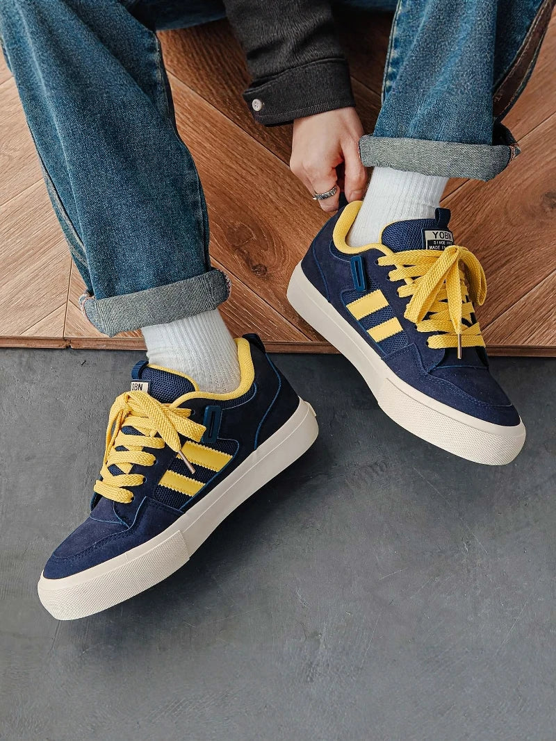 Men's 2026 New Summer Trendy Versatile Small Audience Skate Shoes Teenage Anti-slip Sports Casual Heightening Canvas Shoes