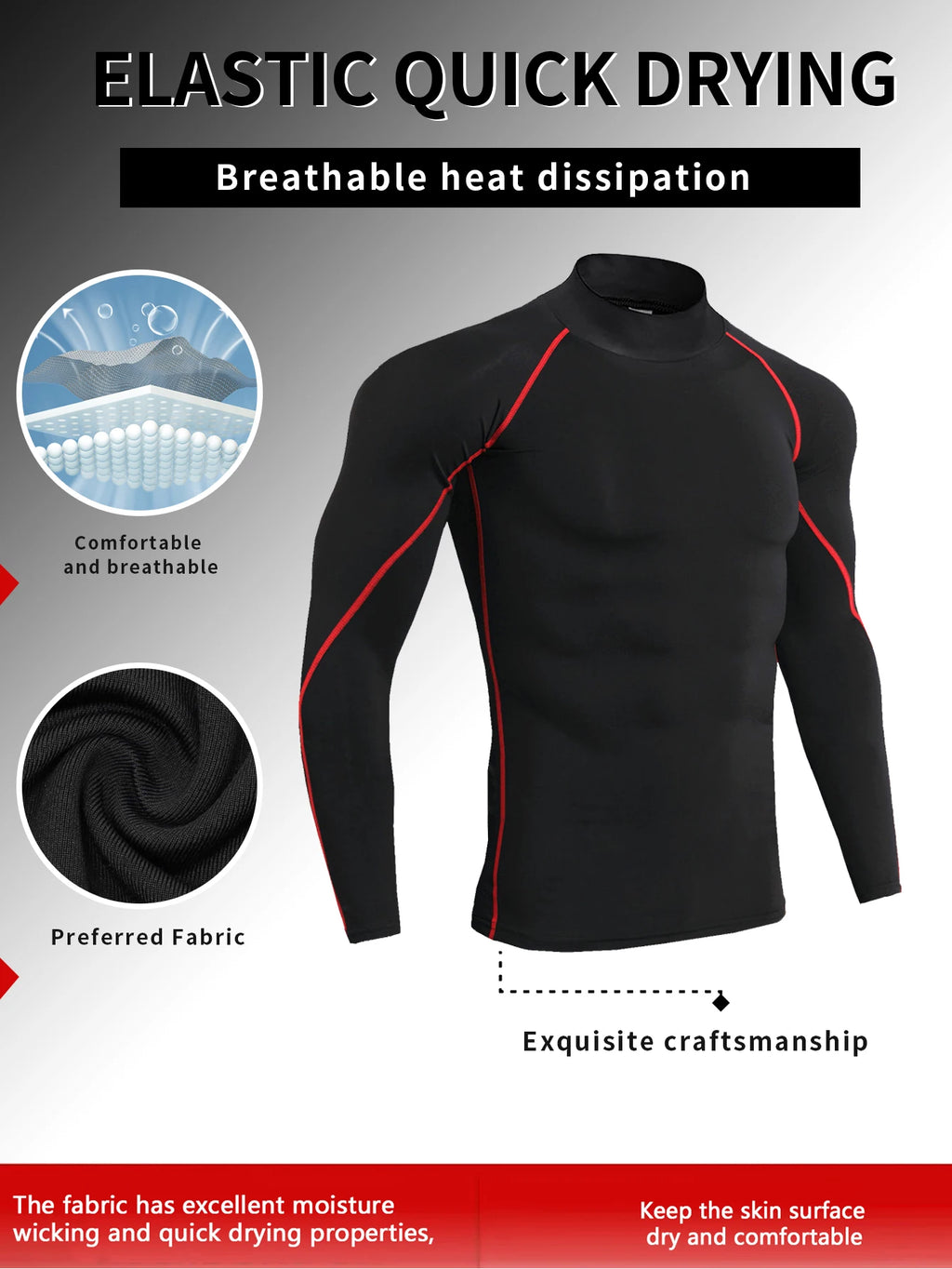 Men High Collar Thermal Underwear Elastic Thermal Shirt Man Compression Undershirts Long Johns Man Sport First Layer Sleepwear