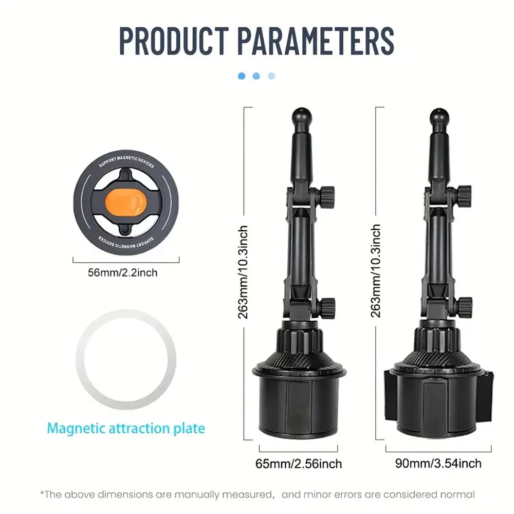 Magnetic Phone Holder Installation of Water Cup in Car for Magsafe IPhone 16 15 14 13 12 Samusng Xiaomi 360° Rotation Cell Mount