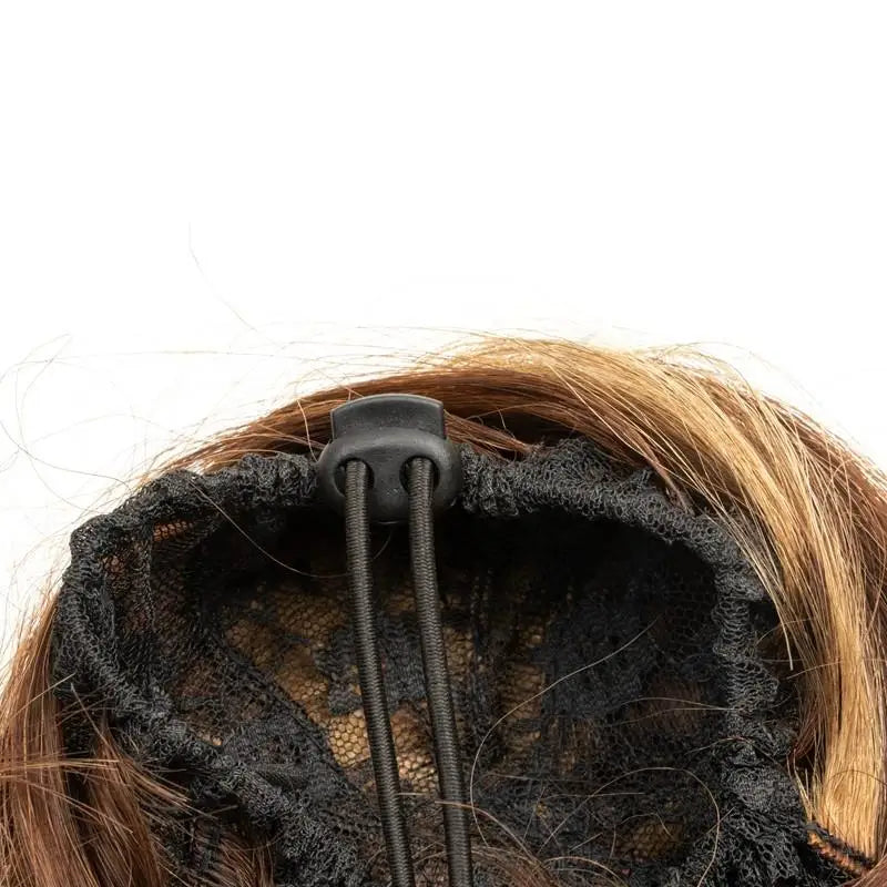 Hair Bun Human Hair Drawstring Hair Bun Wig Flexible Brown Blonde 6Inches Chignons Ponytail Hairpieces For Thinner Hair